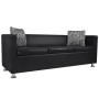 Conjunto de sofás de 2 y 3 plazas y sillón de cuero artificial negro de , Sofás - Ref: Foro24-272179, Precio: 826,60 €, Descu...