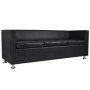 Conjunto de sofás de 2 y 3 plazas y sillón de cuero artificial negro de , Sofás - Ref: Foro24-272179, Precio: 826,60 €, Descu...