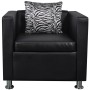 Conjunto de sofás de 2 y 3 plazas y sillón de cuero artificial negro de , Sofás - Ref: Foro24-272179, Precio: 826,60 €, Descu...