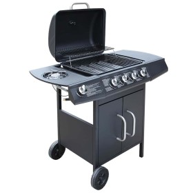 Barbacoa grill de gas 4+1 quemadores negra de , Barbacoas - Ref: Foro24-273789, Precio: 295,16 €, Descuento: -5%%