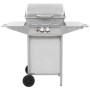 Barbacoa portátil de gas con 2 zonas plateada acero inoxidable de , Barbacoas - Ref: Foro24-276149, Precio: 152,22 €, Descuen...