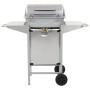 Barbacoa portátil de gas con 2 zonas plateada acero inoxidable de , Barbacoas - Ref: Foro24-276149, Precio: 152,22 €, Descuen...