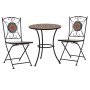 Set mesa y sillas bistró 3 piezas mosaico cerámica naranja/gris de , Conjuntos de jardín - Ref: Foro24-279691, Precio: 233,68...