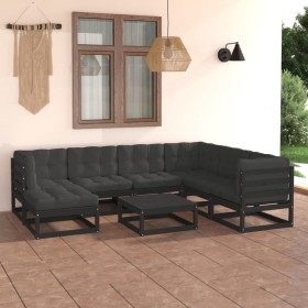 Muebles de jardín 8 pzas y cojines madera maciza pino de vidaXL, Conjuntos de jardín - Ref: Foro24-3076763, Precio: 866,43 €,...