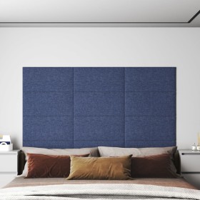 Paneles de pared 12 uds tela azul 60x30 cm 2,16 m² de , Recubrimiento de paredes - Ref: Foro24-343854, Precio: 72,43 €, Descu...