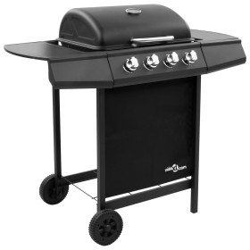 Barbacoa de gas con 4 fogones negra de , Barbacoas - Ref: Foro24-3053622, Precio: 200,74 €, Descuento: %