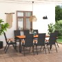 Juego de comedor para jardín 9 piezas negro y marrón de , Conjuntos de jardín - Ref: Foro24-3060081, Precio: 793,47 €, Descue...