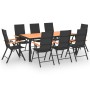 Juego de comedor para jardín 9 piezas negro y marrón de , Conjuntos de jardín - Ref: Foro24-3060081, Precio: 793,47 €, Descue...