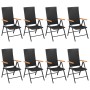 Juego de comedor para jardín 9 piezas negro y marrón de , Conjuntos de jardín - Ref: Foro24-3060081, Precio: 793,47 €, Descue...