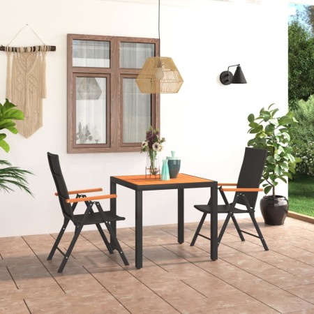 Juego de comedor para jardín 3 piezas negro y marrón de , Conjuntos de jardín - Ref: Foro24-3060076, Precio: 295,69 €, Descue...