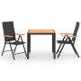 Juego de comedor para jardín 3 piezas negro y marrón de , Conjuntos de jardín - Ref: Foro24-3060076, Precio: 295,69 €, Descue...