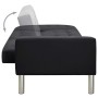 Sofá cama cuero sintético negro de , Sofás - Ref: Foro24-244304, Precio: 270,96 €, Descuento: -5%%
