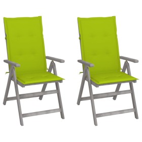 Sillas reclinables jardín y cojines 2 uds madera maciza acacia de , Sillas de jardín - Ref: Foro24-3064709, Precio: 171,15 €,...