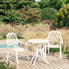 Mesa y sillas de bistró 3 piezas aluminio fundido blanco de , Conjuntos de jardín - Ref: Foro24-3070573, Precio: 492,02 €, De...