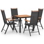 Juego de comedor de jardín 5 piezas aluminio negro de , Conjuntos de jardín - Ref: Foro24-3070628, Precio: 444,80 €, Descuent...