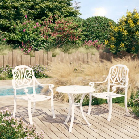 Mesa y sillas de bistró 3 piezas aluminio fundido blanco de , Conjuntos de jardín - Ref: Foro24-3070567, Precio: 410,60 €, De...