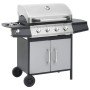 Barbacoa grill de gas 4+1 quemadores negra y plateada de , Barbacoas - Ref: Foro24-3072536, Precio: 451,41 €, Descuento: -5%%