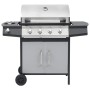 Barbacoa grill de gas 4+1 quemadores negra y plateada de , Barbacoas - Ref: Foro24-3072536, Precio: 451,41 €, Descuento: -5%%