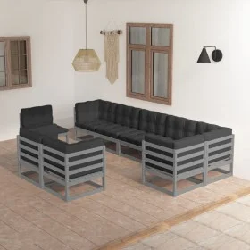 Juego de muebles de jardín 9 pzas y cojines madera maciza pino de vidaXL, Conjuntos de jardín - Ref: Foro24-3076726, Precio: ...