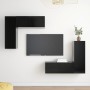 Set de muebles de salón TV 4 piezas madera de ingeniería negro de , Muebles TV - Ref: Foro24-3078794, Precio: 172,20 €, Descu...