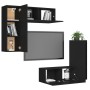 Set de muebles de salón TV 4 piezas madera de ingeniería negro de , Muebles TV - Ref: Foro24-3078794, Precio: 172,20 €, Descu...