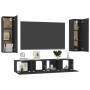 Set de muebles de salón TV 4 pzas madera de ingeniería negro de , Muebles TV - Ref: Foro24-3078749, Precio: 172,20 €, Descuen...