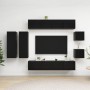 Set de muebles de salón TV 8 piezas madera ingeniería negro de , Muebles TV - Ref: Foro24-3078810, Precio: 301,76 €, Descuent...