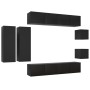 Set de muebles de salón TV 8 piezas madera ingeniería negro de , Muebles TV - Ref: Foro24-3078810, Precio: 301,76 €, Descuent...