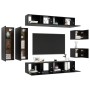Set de muebles de salón TV 8 piezas madera ingeniería negro de , Muebles TV - Ref: Foro24-3078810, Precio: 301,76 €, Descuent...