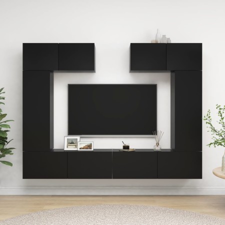 Set de muebles de salón TV 6 piezas madera de ingeniería negro de , Muebles TV - Ref: Foro24-3078804, Precio: 302,68 €, Descu...