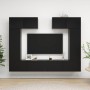 Set de muebles de salón TV 6 piezas madera de ingeniería negro de , Muebles TV - Ref: Foro24-3078804, Precio: 302,68 €, Descu...