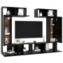 Set de muebles de salón TV 6 piezas madera de ingeniería negro de , Muebles TV - Ref: Foro24-3078804, Precio: 302,68 €, Descu...