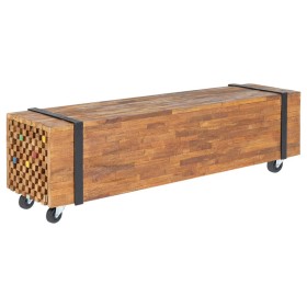 Mueble para TV madera teca macizo 110x30x32,5 cm de , Muebles TV - Ref: Foro24-326173, Precio: 110,73 €, Descuento: -5%%