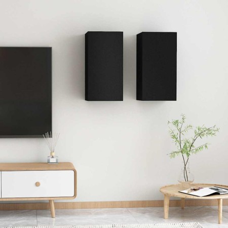 Muebles para TV 2 uds madera contrachapada negro 30,5x30x60 cm de , Muebles TV - Ref: Foro24-803329, Precio: 57,20 €, Descuen...