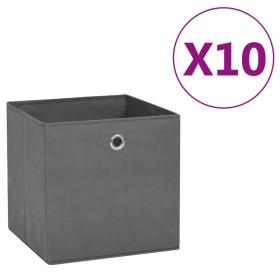 Cajas de almacenaje 10 uds tela no tejida gris 28x28x28 cm de , Cestas para almacenaje - Ref: Foro24-325193, Precio: 42,58 €,...