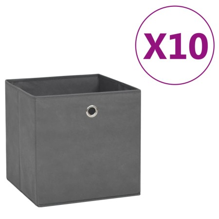 Cajas de almacenaje 10 uds tela no tejida gris 28x28x28 cm de , Cestas para almacenaje - Ref: Foro24-325193, Precio: 42,58 €,...