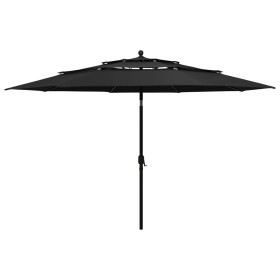 Sombrilla jardín de 3 niveles con palo de aluminio negro 3,5 m de , Sombrillas - Ref: Foro24-313882, Precio: 118,31 €, Descue...