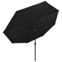 Sombrilla jardín de 3 niveles con palo de aluminio negro 3,5 m de , Sombrillas - Ref: Foro24-313882, Precio: 118,31 €, Descue...