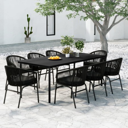 Juego de comedor de jardín 9 piezas negro de , Conjuntos de jardín - Ref: Foro24-3099226, Precio: 930,28 €, Descuento: %