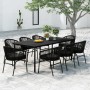 Juego de comedor de jardín 9 piezas negro de , Conjuntos de jardín - Ref: Foro24-3099226, Precio: 930,28 €, Descuento: %