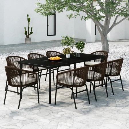 Juego de comedor de jardín 9 piezas marrón de , Conjuntos de jardín - Ref: Foro24-3099232, Precio: 1,00 €, Descuento: %