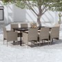 Juego de comedor para jardín 9 piezas con cojines beige y negro de , Conjuntos de jardín - Ref: Foro24-3099298, Precio: 790,1...