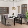 Juego de comedor de jardín 7 piezas con cojines gris y negro de , Conjuntos de jardín - Ref: Foro24-3099363, Precio: 1,00 €, ...