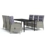 Juego de comedor de jardín 7 piezas con cojines gris y negro de , Conjuntos de jardín - Ref: Foro24-3099363, Precio: 1,00 €, ...