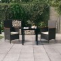 Juego de comedor de jardín 3 piezas con cojines negro de , Conjuntos de jardín - Ref: Foro24-3099425, Precio: 353,37 €, Descu...