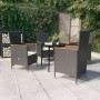 Juego de comedor de jardín 5 piezas con cojines negro de , Conjuntos de jardín - Ref: Foro24-3099444, Precio: 633,62 €, Descu...