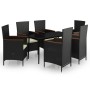 Juego de comedor de jardín 7 piezas con cojines negro de , Conjuntos de jardín - Ref: Foro24-3099446, Precio: 897,61 €, Descu...
