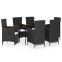 Juego de comedor de jardín 7 piezas con cojines negro de , Conjuntos de jardín - Ref: Foro24-3099467, Precio: 892,56 €, Descu...