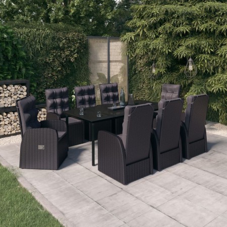 Juego de comedor de jardín 9 piezas con cojines negro de , Conjuntos de jardín - Ref: Foro24-3099484, Precio: 1,00 €, Descuen...