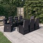 Juego de comedor de jardín 9 piezas con cojines negro de , Conjuntos de jardín - Ref: Foro24-3099484, Precio: 1,00 €, Descuen...